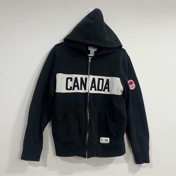 Vintage Hudson’s Bay Athletic Jacket Sports Zip Up Cotton Olympic Jacket - Picture 2 of 9